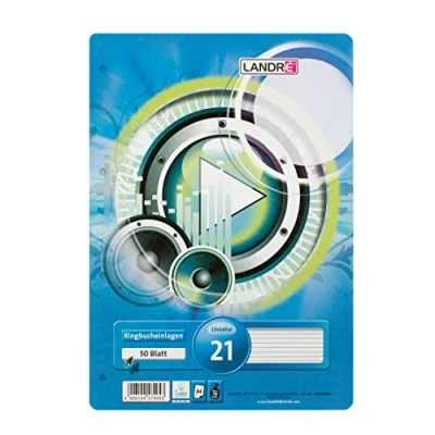 Abbildung von 10 x Landre Ringbucheinlagen A4 50 Blatt 70 g/qm 4 fach gelocht Lineat