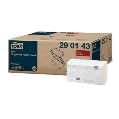 Abbildung von Tork weiche Zickzack Papierhandtücher Advanced 290143 H3 Falthandtücher für Papierhandtuchspender saugfähig und reißfest, 2 lagig, weiß 15 x 250 Tücher