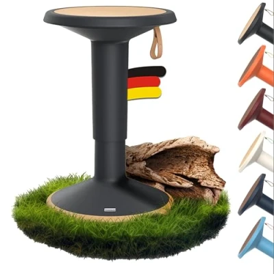 Abbildung von Interstuhl UPis1 ergonomischer Sitzhocker mit Schwingeffekt höhenverstellbar Hocker rutschhemmender Standfläche &amp; Kippschutz Bürohocker (ECO Schwarzgrau, ECO UP Sitzhocker)