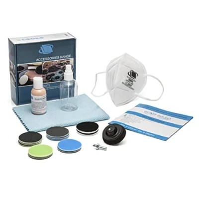 Abbildung von Glass Polish 28002 xNet Do it Yourself Kit zur Entfernung von Glaskratzern für alle Glasoberflächen Ø 50 mm mit Bohraufsatz