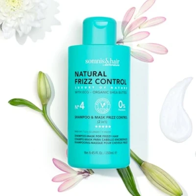 Abbildung von somnis&amp;hair 2 in 1 Anti Frizz Shampoo und Maske Weichmacht, hydratisiert kontrolliert Gesundes glänzendes Aussehen Parabenfrei Vegan 250 ml