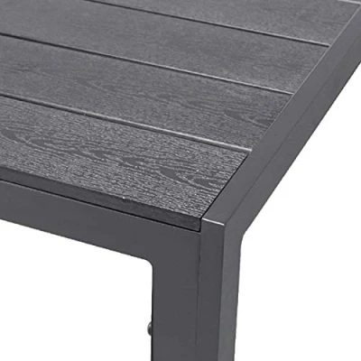 Abbildung von INDA Exclusiv Küchentisch WPC Aluminium Gartentisch anthrazit / grau 160 x 90 74 cm