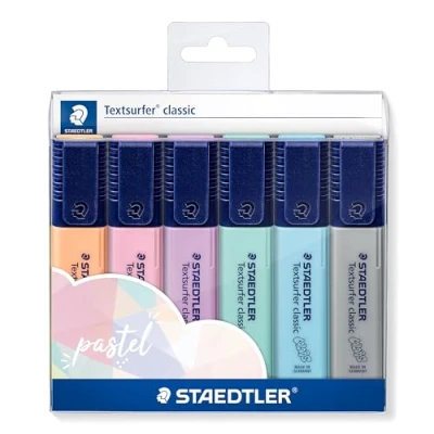 Abbildung von STAEDTLER Textmarker Textsurfer classic, mit großem Tintenspeicher für extra lange Markierleistung, , Etui 6 Pastell Farben, 364 CWP6PA