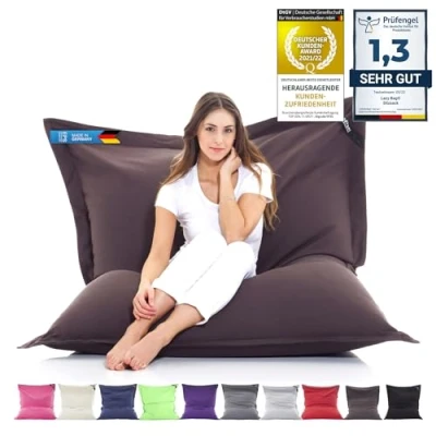 Abbildung von LazyBag Sitzsack Indoor XXL Riesensitzsack (Sitzkissen Bean Bag, Baumwolle Bezug), 180 x 140 cm