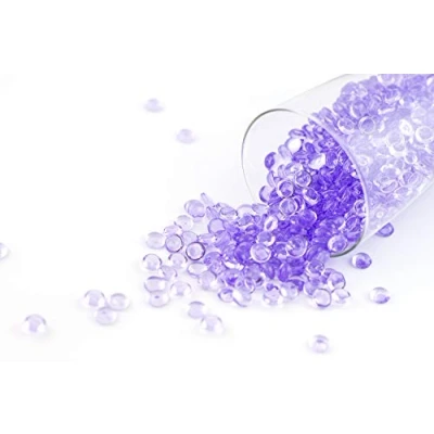 Abbildung von Creativery ca.100g Beutel Tautropfen ca. Ø 7 mm Raindrops Kristalltau Deko Streudeko Granulat Dekogranulat transparent (Flieder 462H)