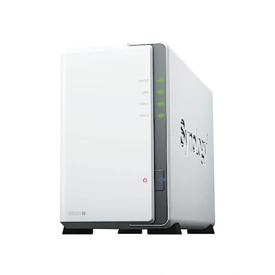 Abbildung von Synology DS223j 2 Bay Diskstation NAS (Realtek RTD1619B 4 Core 1.7 GHz 1GB DDR4 Ram 1xRJ 45 1GbE LAN Port) Bundle mit x 8TB WD RED Plus HDD (WD80EFZZ 68BTXN0)