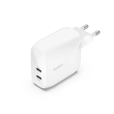 Abbildung von Belkin BoostCharge Pro 60 Watt Dual USB C Ladegerät mit 2x Anschlüssen (Netzteil für Laptops, Tablets, Smartphones)