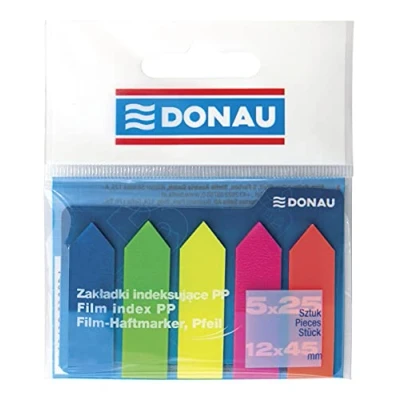 Abbildung von DONAU 7556001PL 99 Haftstreifen/Haftmarker, PP, 12 x 45 mm, Pfeile, 5x25 Stück, verschiedene Farben