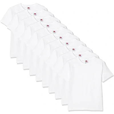 Abbildung von Fruit of the Loom Jungen Regular Fit T Shirt Kids 10 Pack shirt, Weiß (White 30), 14 15 Y (Herstellergröße: Y)