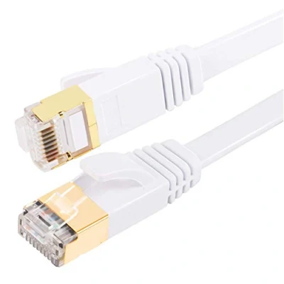 Abbildung von Elfcam CAT 7 Ethernet Kabel 1m, BUSOHE Hochgeschwindigkeits Gigabit RJ45 LAN Netzwerkkabel, 10Gbps 600Mhz Internet Patchkabel für Switch Router Modem Patch Panel PC (weiß)