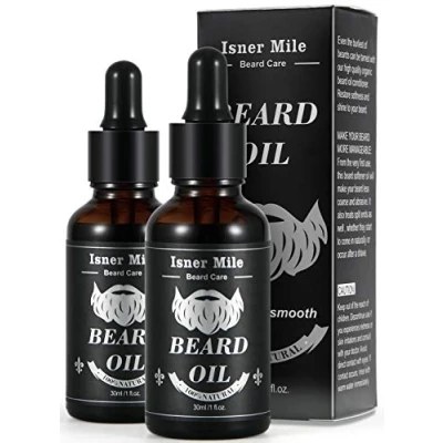 Abbildung von Upgraded 2 Pack Beard Oil Serum Conditioner for Men Mustaches Growth, Soften, Moisturizing &amp; Strengthen 100% Pure Natural Ingredients