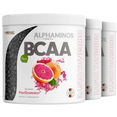 Abbildung von BCAA Pulver 900g PINK GRAPEFRUIT Alphaminos 2:1:1 Drink mit 8000 mg unfassbar leckerer Geschmack, Essentielle Aminosäuren (EAA) Leucin, Isoleucin &amp; Valin 100% vegan und laborgeprüft