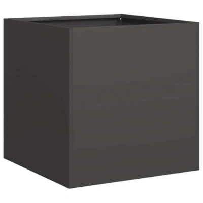 Abbildung von vidaXL Pflanzkübel Schwarz 40x40x40 cm Kaltgewalzter Stahl, Pflanzschale, Garten Pflanzkübel, Outdoor Pflanzgefäß, Hochbeet, Pflanzgefäß