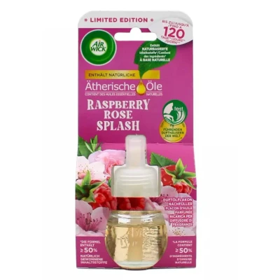 Abbildung von Air Wick Duftöl Flakon Nachfüller Rasberry Rose Splash 6 x 19ml (Jahresvorrat, St., Lufterfrischer), mit ätherischen Ölen