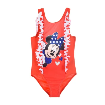 Abbildung von Mickey &amp; Minnie Badeanzug für Kinder, Größe: 128, Rot