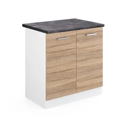 Abbildung von Vicco Spülenunterschrank R Line, Sonoma/Weiß, 80 cm, AP Anthrazit