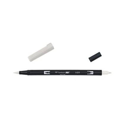 Abbildung von Tombow ABT Dual Brush Pen, N89 1P, Stift mit zwei Spitzen, perfekt fürs Hand Lettering und Bullet Journal, wasservermalbar, warm gray 1