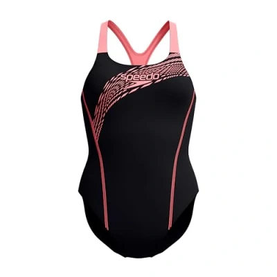 Abbildung von Speedo Medley Logo Badeanzug für Damen, Coral Sands, 28