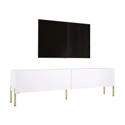 Abbildung von 3E 3xE living.com TV Schrank in Weiß Matt mit Beinen Gold, A: B: 170 cm, H: 52 T: 32 cm