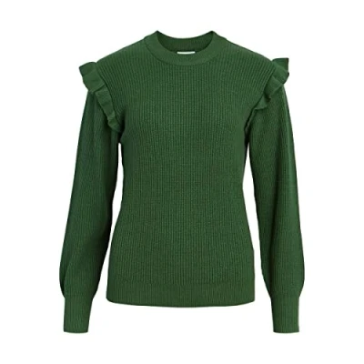 Abbildung von Object Damen Objmalena L/S Ruffle Noos Pullover, Artichoke Green, S EU