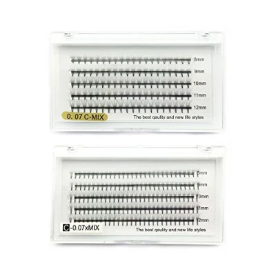 Abbildung von 2 boxen 6D 8D Wimpern extensions set 3D volume Erweiterungen .07mm Russische Cluster Individuelle Professionelle C Curl Wimpernverlängerung lash (6D / 8D)