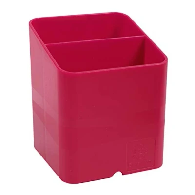 Abbildung von Exacompta 67784D Premium Stiftehalter Pen Cube mit 2 Fächern für mehr Ordnung auf dem Schreibtisch Stifteköcher Stiftebox Aufbewahrungsbox Organizer himbeer