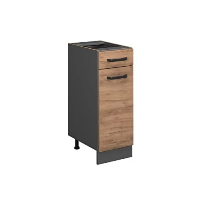 Abbildung von Vicco Unterschrank R Line, Goldkraft Eiche/Anthrazit, 30 cm ohne Arbeitsplatte