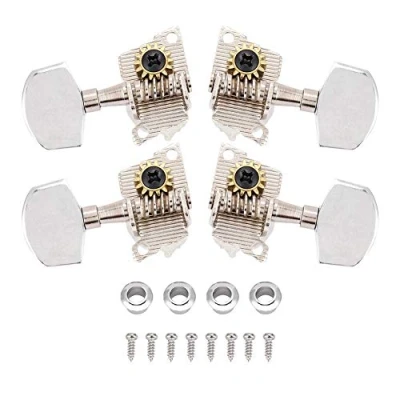 Abbildung von 2L2R Ukulele Tuning Peg, Silber Classical Style Mechanik DIY Teile mit Befestigungsschrauben