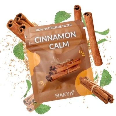 Abbildung von Makya Taste Filter Cinnamon Calm I Aromastift zur Rauchentwöhnung Nikotinfrei &amp; chemikalienfrei Simuliert Rauchgefühl Entwickelt mit Lungenfachärzten Stressabbau Atemtraining