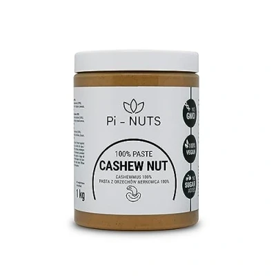Abbildung von Pi nuts Cashewmus 100% ohne Zusatzstoffe, Konservierungsmittel ‎Cashewnusscreme aus gerösteten und geschälten Cashewnüssen Zum Backen, Desserts Frühstück 1 kg