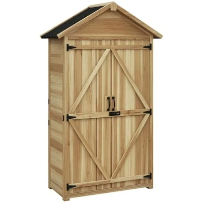 Abbildung von Gartenschrank Holz Geräteschuppen Gartenhaus mit Asphaltdach, Doppeltür