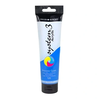 Abbildung von Daler Rowney System 3 150 ml Tube Acrylfarbe, Process Cyan