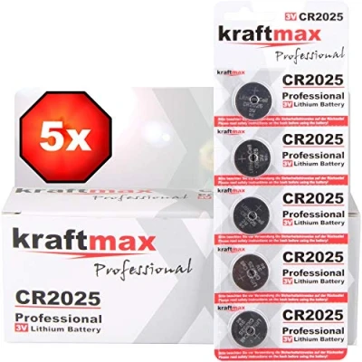 Abbildung von kraftmax 5er Pack CR2025 Lithium Hochleistungs Batterie / 3V CR 2025 Knopfzelle
