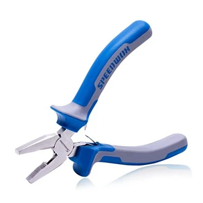 Abbildung von SPEEDWOX Micro Linemans Mini Kombinationszange, 12,7 cm, kleine Drahtschneider für Schmuckherstellung, präzise feine Zange, gezackte Backen, Handwerkzeuge mit Feder, Chrom Vanadium Stahl