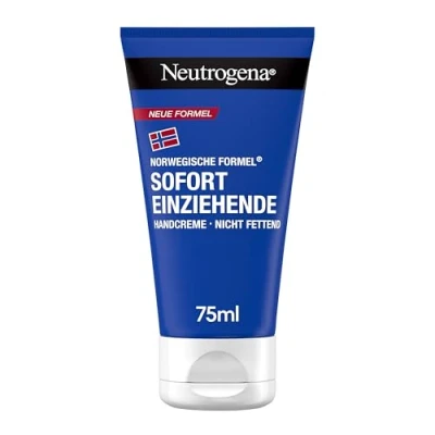 Abbildung von Neutrogena Sofort einziehende Handcreme (75ml), leichte &amp; nicht fettende Feuchtigkeitscreme mit Glycerin + Vitamin E bei trockenen, rissigen Händen