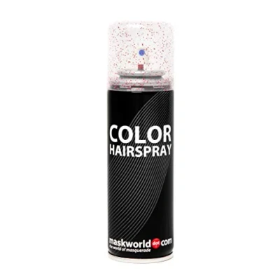 Abbildung von Maskworld Color Glitter Haarspray für farbig buntes Haar Rot Glitzer Farbspray zum Verkleiden &amp; Schminken Karneval, Fasching, Halloween Motto Party