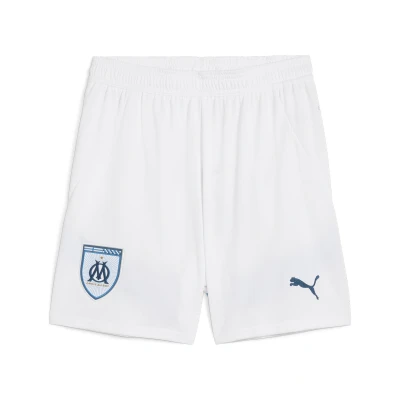 Abbildung von Puma Olympic Marseille Replica JR Unisex kurze Sporthose für Kinder, Größe: 176, White/bleu azur