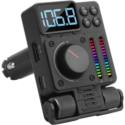 Abbildung von FM Bluetooth 5.3 Transmitter Auto Radio Adapter August CR235 Freisprecheinrichtung mit Siri/Google Assistant Bass&amp;Höhen 30W PD Schnelles Autoladegerät USB Stick Mikrofon MP3 Player Tuned
