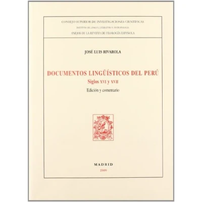 Abbildung von Documentos lingüísticos del Perú: Siglos XVI y XVII. Edición comentario (Anejos Revista de Filología Española, Band 103)