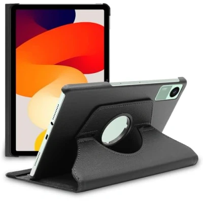 Abbildung von ebestStar Hülle für Xiaomi Redmi Pad SE, Drehbar Schutzhülle, PU Lederhülle, Rotierende Ständer Etui, Rotating Case Cover, Schwarz