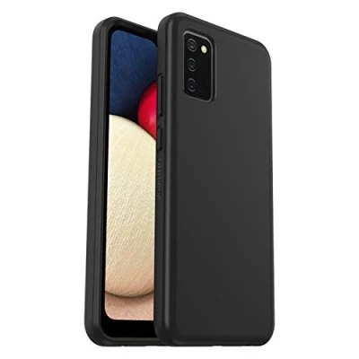 Abbildung von OtterBox Sleek Hülle für Samsung Galaxy A02s, stoßfest, sturzsicher, ultraschlank, schützende Hülle, Getestet nach Militärstandard, Schwarz, Keine Einzelhandelsverpackung