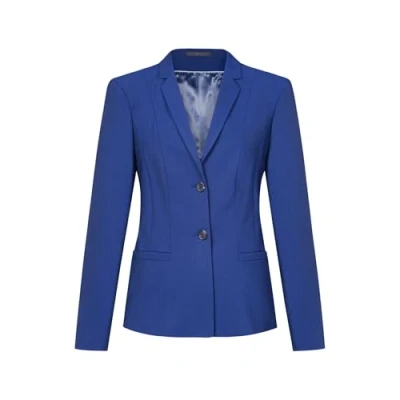 Abbildung von GREIFF Damen Blazer RF Premium Regular Fit, 2 Knopf, Leistentaschen, Teilungsnähte, Offener Ärmelschlitz, 1 Reißverschluss Innentasche, Seitenschlitze, Farbe: Italian Blau, Größe: 48