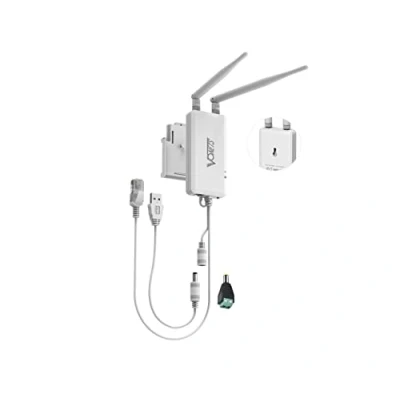 Abbildung von VONETS WLAN Bridge/2.4GHz Signal Repeater/Mini Router/WiFi zu Ethernet Hotspot Extender/WiFi WAN, LAN mit 2 RJ45 Ports, USB/DC Powered für Industrie PLC, DVR, Monitoring, Netzwerkgeräte VAP11S