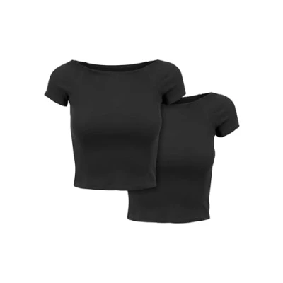 Abbildung von Urban Classics 2PACK Tshirt basic, Damen, Größe: XS, Black