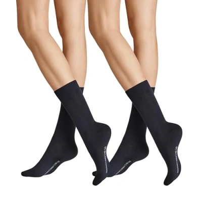 Abbildung von Hudson Damen Only 2 Pack druckfreier Bund Strick Socken, Marine 0337, 35/38 (2er Pack)