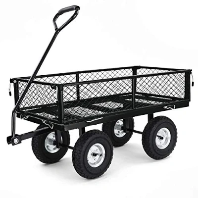 Abbildung von RAMROXX Bollerwagen Transport Gitterwagen Handwagen Seiten klappbar bis 250kg Schwarz