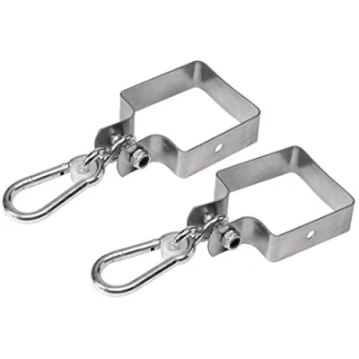 Abbildung von Loggyland Schaukelhaken Schaukelschelle verzinkt rundum vierkant Pfosten 10 x10 cm 2er Set, (Spar 2 St., Schaukelmanschetten), für Kopfbalken 100x100mm