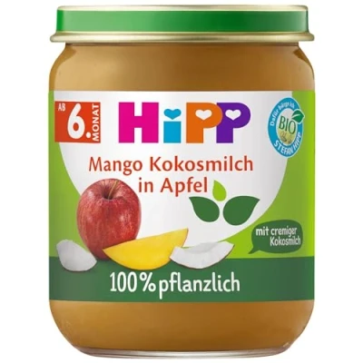 Abbildung von HiPP Bio Früchte Mango Kokosmilch in Apfel, 160g, 6er Pack (6x160g)