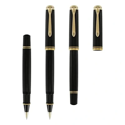 Abbildung von Pelikan Tintenroller Souverän 800, Schwarz, hochwertiger Roller im Geschenk Etui, 997643