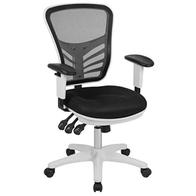 Abbildung von Flash Furniture Bürostuhl, Mesh, Schaumstoff, Sperrholz, Polyester, Kunststoff, Metall, 68,6 x 64,8 112,4 cm
